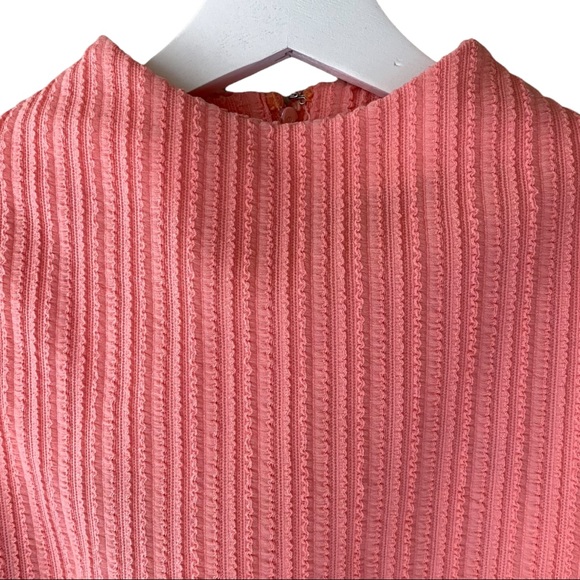 VINTAGE 1970s Algo-Ettes Petite Collection, Bubblegum Pink Dress, Mock Neck - Picture 5 of 13